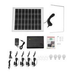 Portable Station Solar Panel Power Inverter Electric Generator Set +4 LED Light