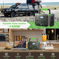 500W/519Wh LiFePO4 Lithium Battery Portable Power Station Outdoor Power Sup⁣ply