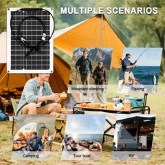 SOECOPO 7000W Peak Solar System Kit Flexible Panel for Camping RV Home charger