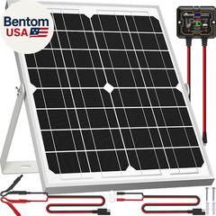 Solar Panel Kit 20W 12V, Waterproof Solar Battery Trickle Charger Maintainer + S