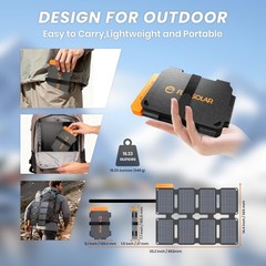 25W Portable Solar Panel Charger – USB-A & USB-C, Quick Charge, Lightweight for