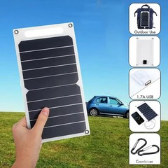 Portable Solar Panel 35W 5V Waterproof USB Charging Phone Compatible