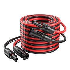 50ft Black +50ft Red 10AWG Solar Panel Extension Cable Flexible Wire Connectors