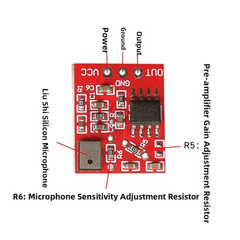 3PCS PCB Microphone Module with Preamp 18mm x 15mm Size 3V 5V DC Supply