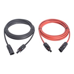 1Pair Solar Panel Extension Cable Wire Connector 12AWG 10ft Black + Red New