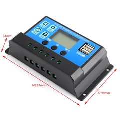 60A Solar Panel Battery Regulator Charge Controller PWM LCD Dual USB 12V24V