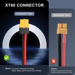 XT60 Y Splitter Extension Cable 12 AWG XT60 Female to Dual Male Connector Ada…
