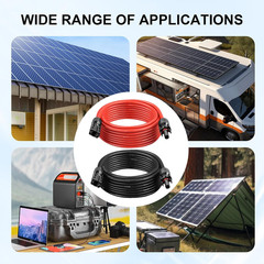 Solar Panel Extension Cable – 10AWG 50FT Solar Wire with Waterproof Male & Femal