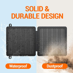 10W Portable Solar Charger with Dual USB Outputs Super Handy Foldable Size 24% H