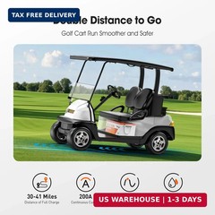 36V (38.4V) 100Ah LiFePO4 Lithium Golf Cart Battery, Built-in 200A BMS, Complete