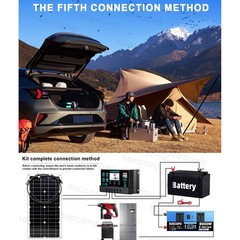 SOECOPO 8000W Peak Solar System Kit Flexible Panel 100A Controller DC12/24V 110V