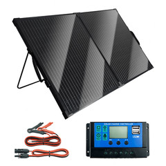 100W Foldable Solar Panel Kit,25% High-Efficiency A+ Monocrystalline Glass Panel