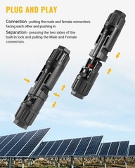 10AWG Solar Connectors Set – 12 Pcs with Long-lasting Waterproof Design