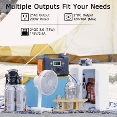 Portable Power Station 200W 151Wh Solar Generator Backup for Blackout/Camping/RV