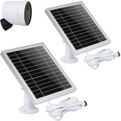 Weatherproof SimpliSafe Solar Panel 2 Pack, Continuous Power, Silver AL Frame