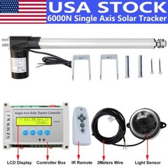 6000N LCD Electronic Single Axis Solar Tracker Kit W/ 18″ 12V DC Linear Actuator