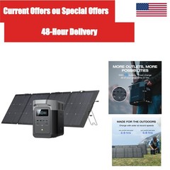 EcoFlow DELTA 2 Solar Generator Kit 1800W 1024Wh 220W Panel