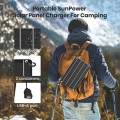 Portable 6W Waterproof Solar Charger – Mini USB with Monocrystalline Power