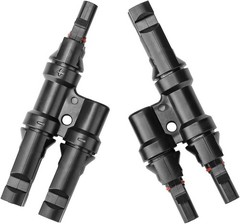 1 Pair of Heavy-Duty Solar Panel Y Connectors – Compatible with 14AWG to 10AWG