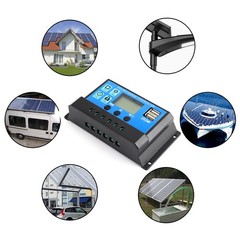 60A Solar Panel Battery Regulator Charge Controller PWM LCD Dual USB 12V24V
