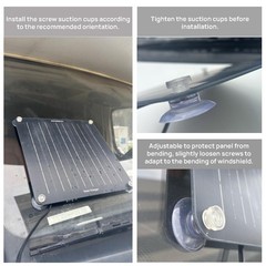 Solar Trickle Charger Maintainer OBDII 10W 12V Waterproof Kit Portable Stand for