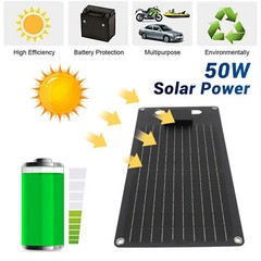 50W Solar Panel 12V 24V High Efficiency Monocrystalline Solar Panel Dual USB