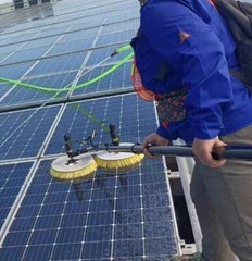 Solar Panel Cleaning Machine Double Head Retractable Photovoltaic Panels Brush