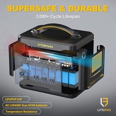 VTOMAN Jump 1500X Portable Power Station 1500W (3000W Peak) 828Wh LiFePO4 (LFP)