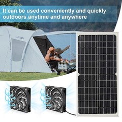 Solar Powered Fan 30W Waterproof Solar Panel Dual Exhaust Fan for Chicken Coop