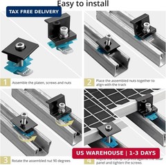 Anbte 10 PCS Solar Panel Mounting Brackets for Unistrut, Aluminium 30mm 6 x T-Sh
