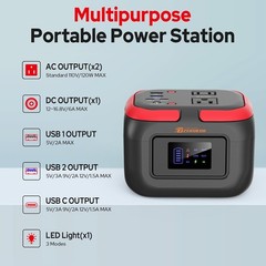 Power Station 120W, Outdoor Power Bank Generator with AC Outlet, External Batter