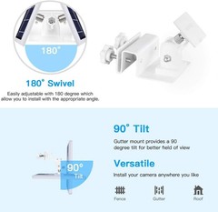 Weatherproof Gutter Mount for Ring Solar Panel- Adjustable Aluminum Alloy Out…