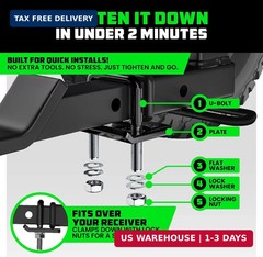 Rhino USA Hitch Tightener Anti-Rattle Clamp – for 2in Hitches | Heavy Duty Steel