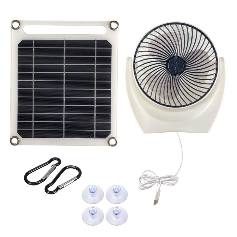 6W Solar Powered Exhaust Fan for Greenhouse Shed Barn Chicken Fan