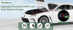 Paodekua 35W 12V Waterproof MPPT Solar Battery Charger & Maintainer