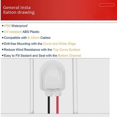 Double Wire Entry Gland Box Solar Panel Roof Wire Entry Gland Box Cable Motorhom
