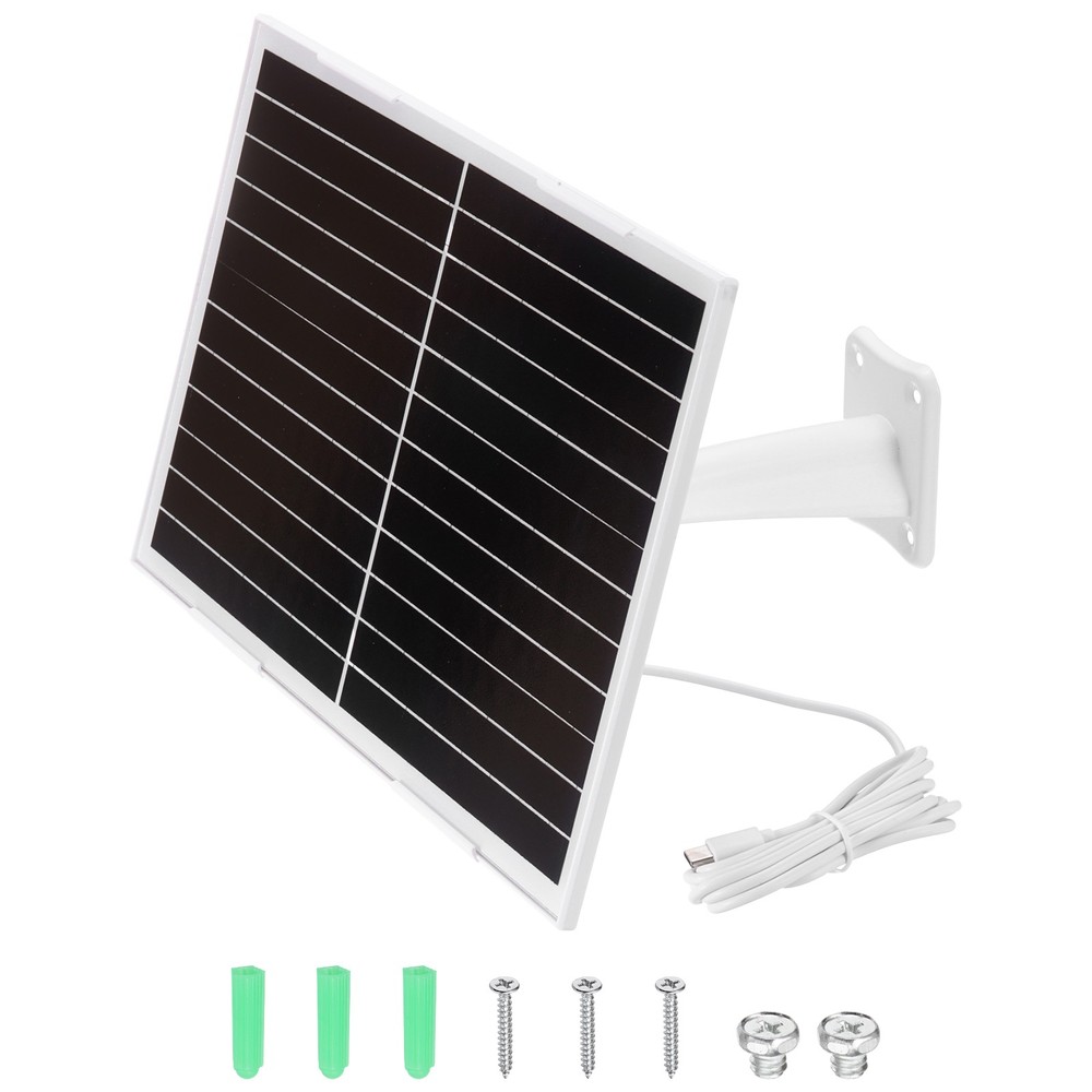 Solar Panel, 12W 12V USB Solar Panel Charger with Wall Mount, White
