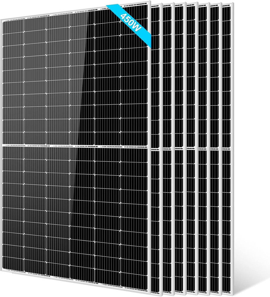 SUNGOLDPOWER 8PCS 450W Monocrystalline Solar Panels for RV, Yacht, and More