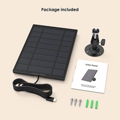 ieGeek Type-C Port Solar Panel for Outdoor Security Camera Home Battery CCTV Cam