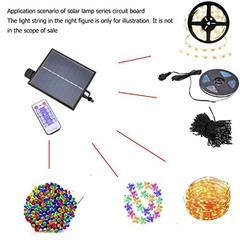 Replacement Solar Panel, Automatic Adjustable String Light white,black
