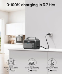 Portable Power Station 300W (600W Peak), Solar Generator for Outdoor Camping