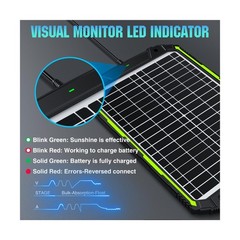 20W 12V Solar Powered Battery Charger & Maintainer, Built-in Smart MPPT Charg…