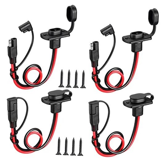 4 Pcs 12 AWG Power Socket Sidewall Port Compatible with SAE Quick Connect