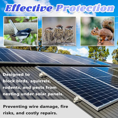 PROLEE 6 Inch X 100FT Solar Panel Bird Guard, Anti-Rust Critter Guard with 100 F