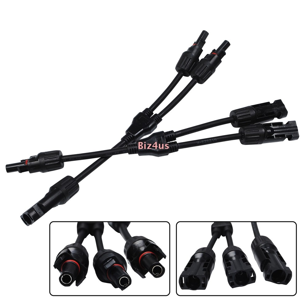 1Pair Solar Cable Splitter Waterproof IP67 2Y Branch Solar Panel Cable Connector