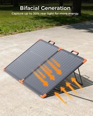 ZOUPW 110W Bifacial Portable Solar Panel, NType 16BB 25% High Efficiency Fold…