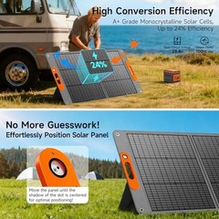 100W Portable Solar Panel for Power Station, 24% High Efficiency 100 Orange