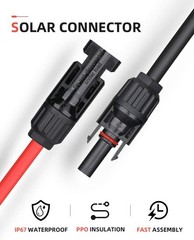 30FT 10AWG Solar Extension Cable Kit with Copper Connectors – Energy Efficient