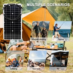 SOECOPO 10000W Peak Solar System Kit Flexible Panel 100A Controller 12V 110/220V