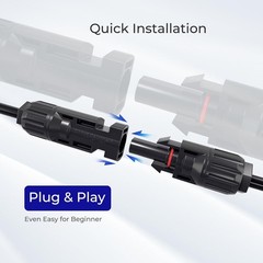 Solar Connectors Parallel Y Branch,MMF+FFM 1 Pair Solar Panel Wire for Solar …